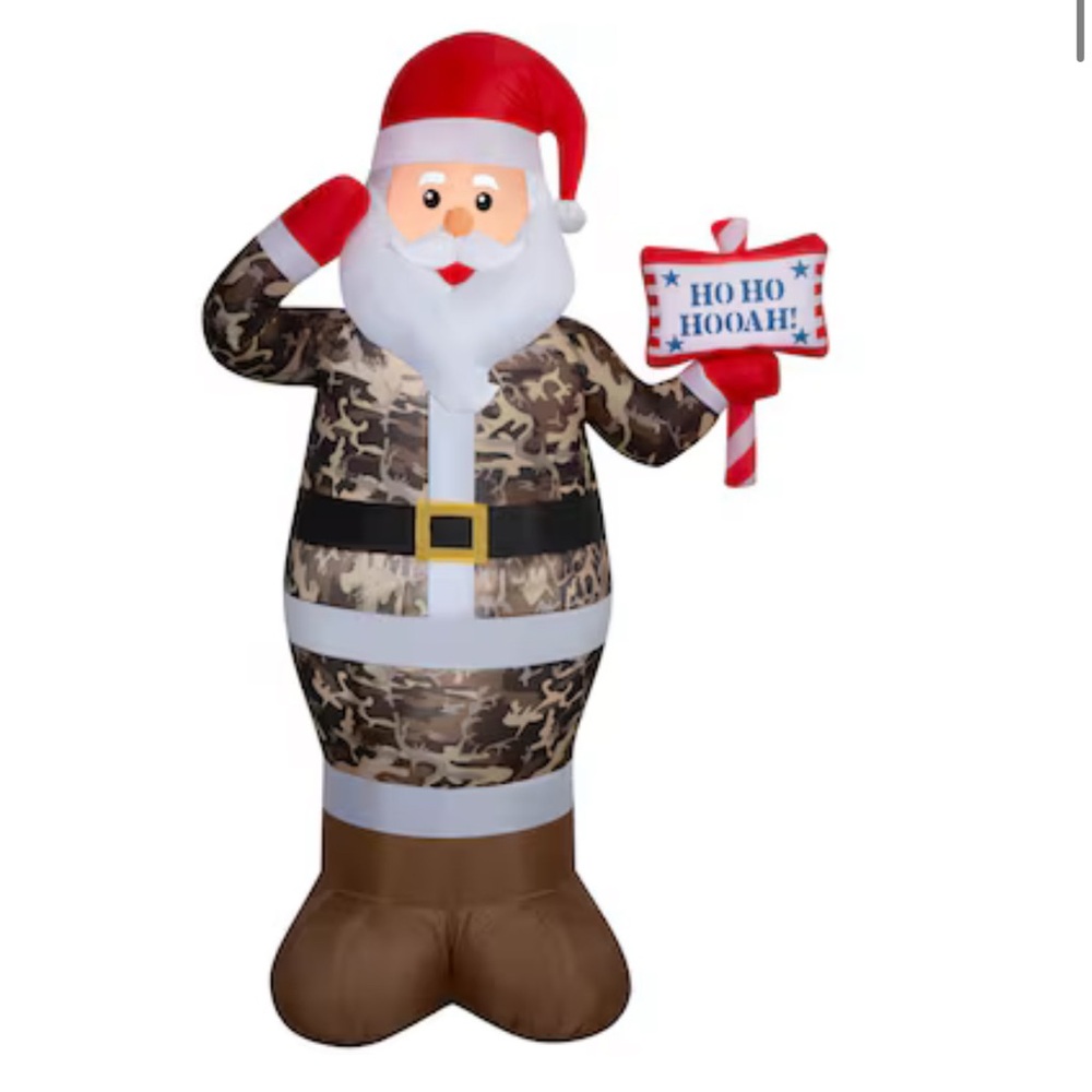 Holiday living 7ft lighted military Santa. NWT